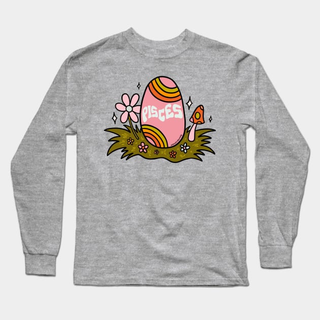 Pisces Easter Egg Long Sleeve T-Shirt by Doodle by Meg